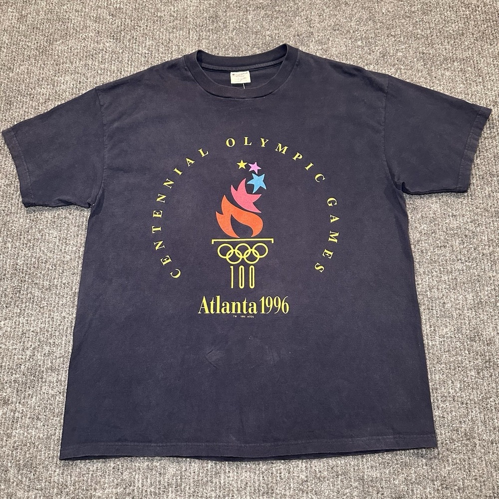 VTG 1996 Atlanta Olympics T-Shirt‎ XL Champion USA Centennial Games 90s T-shirt